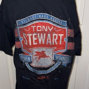 Black Graphic Men's T-Shirt Tony Stewart Racing Large